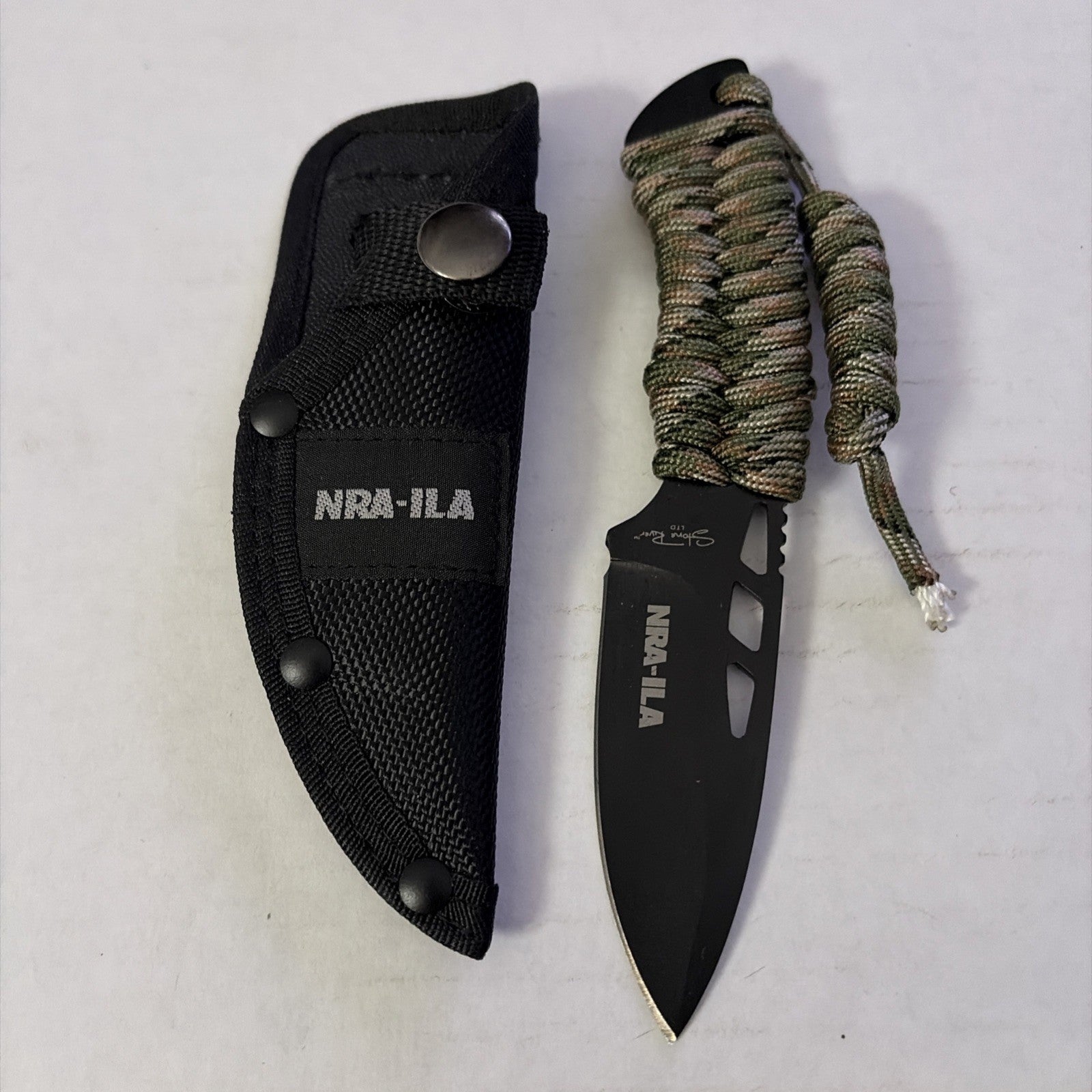 NRA-ILA Stone River Paracord Handle Fixed Blade Tactical Knife with Sheath