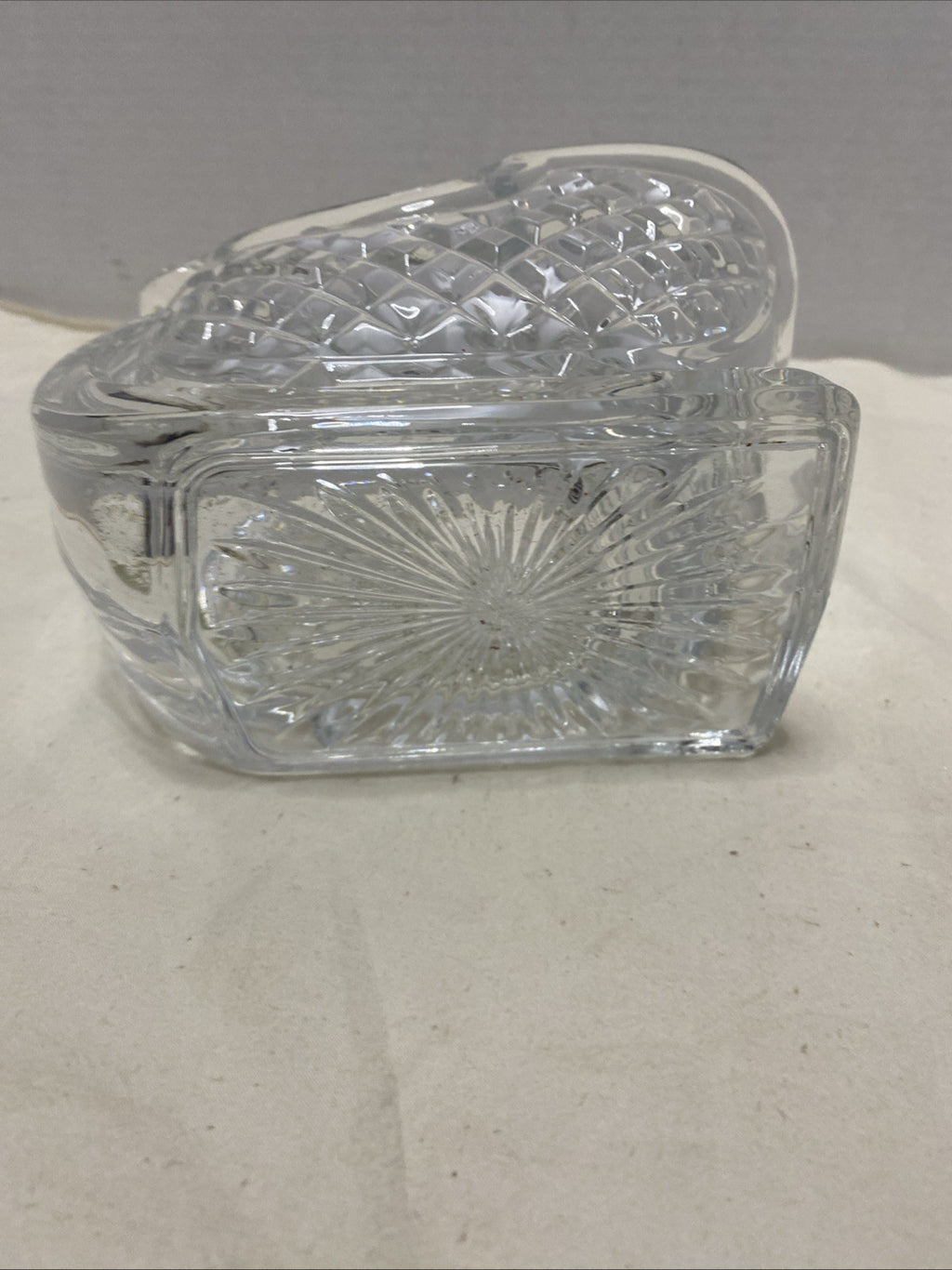 Vintage Crystal Glass Christmas Santa Sleigh/ Sled Candy Dish