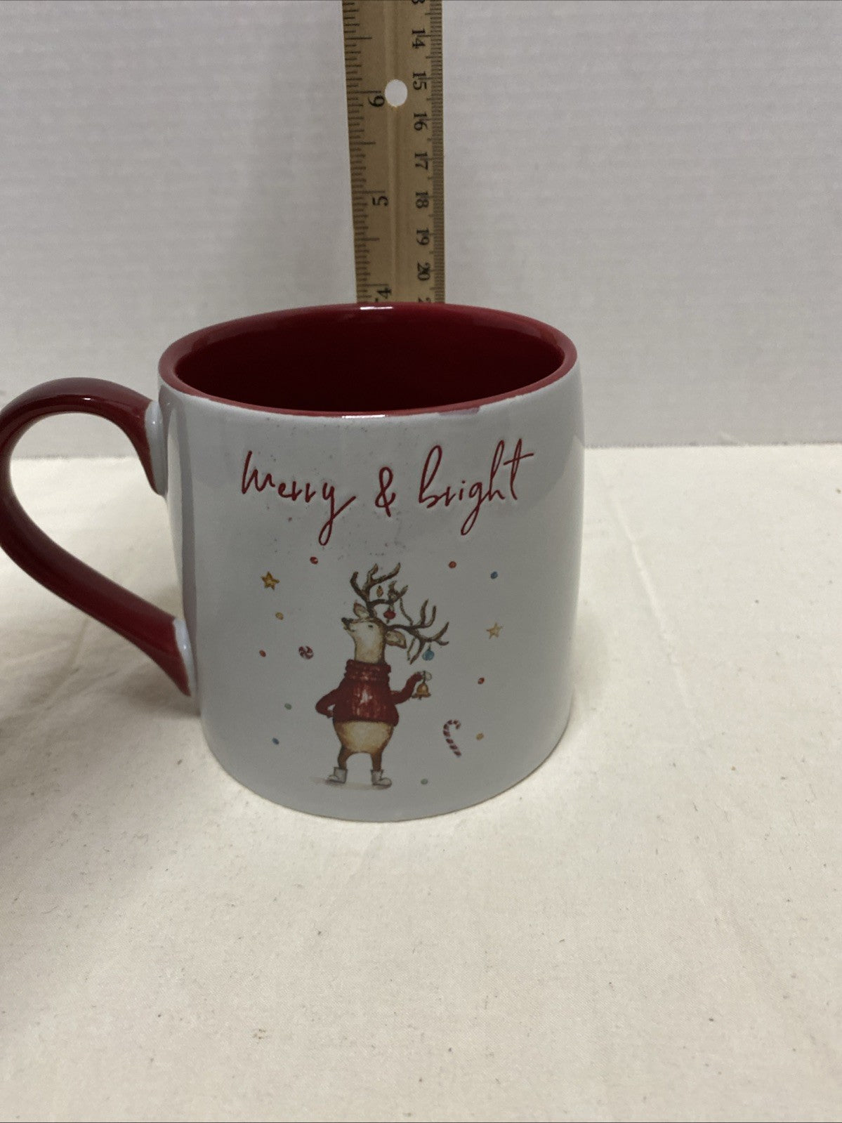 Global Design Connections Reindeer Christmas Coffee Mug Red