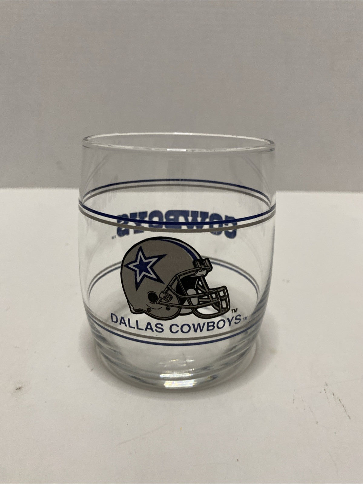 Vintage Dallas Cowboys Drinking Glass-NFL Licensed-Round Bottom