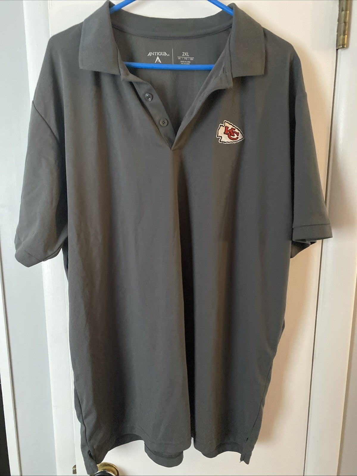 NFL Antigua Kansas City Chiefs polo two XL gray short sleeve shirt