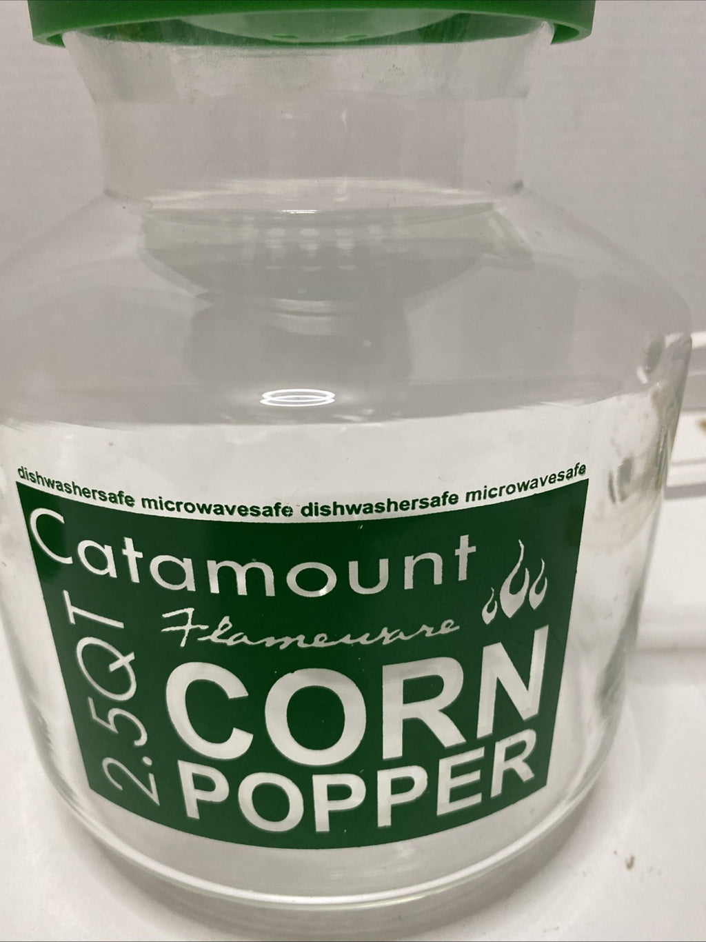 Catamount Flameware Corn Popper Microwave Dishwasher WITH LID