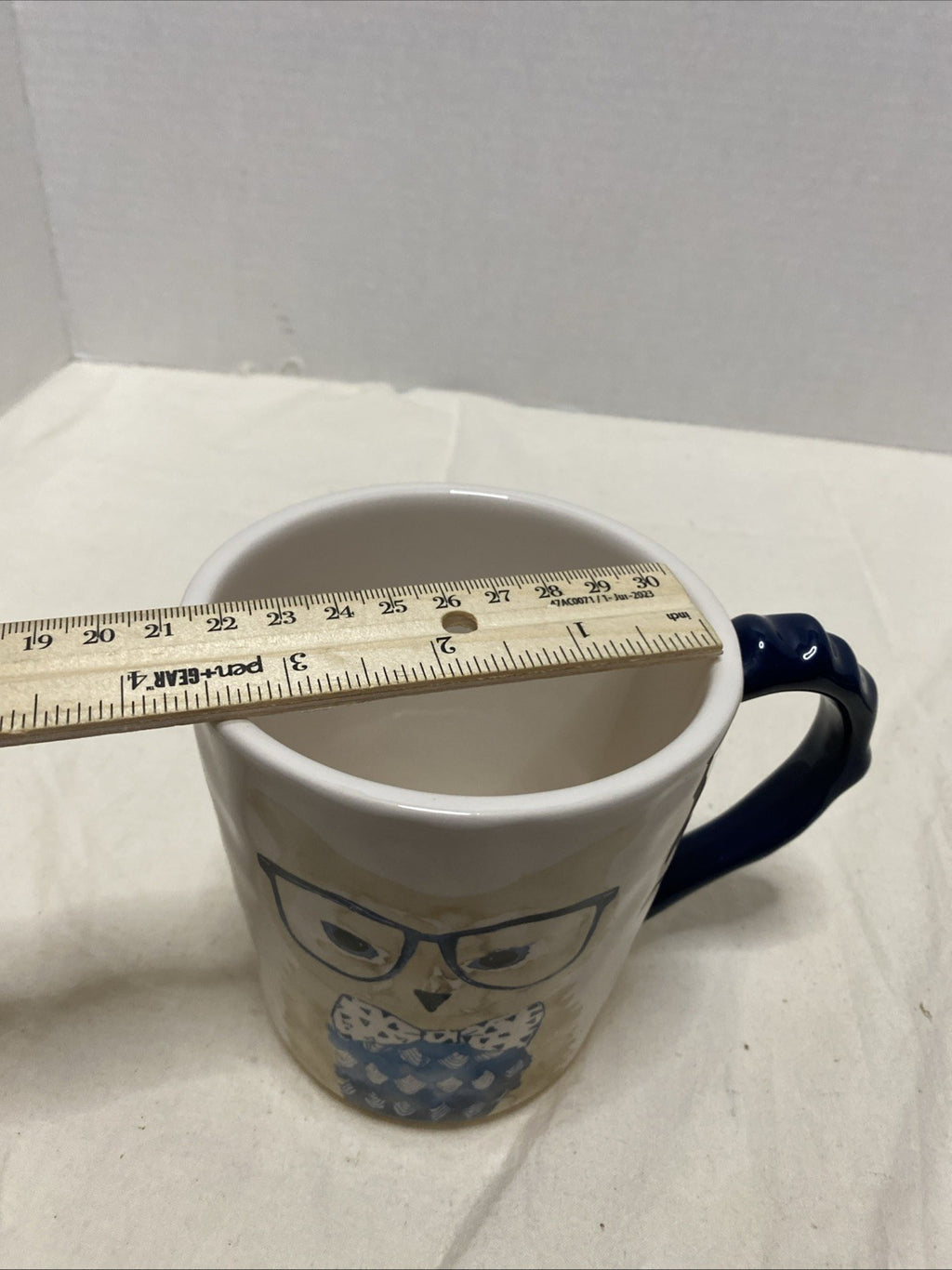 Pier 1 BIG Coffee Mug Owl Owling Like A Boss Hand Painted Ironstone 16oz