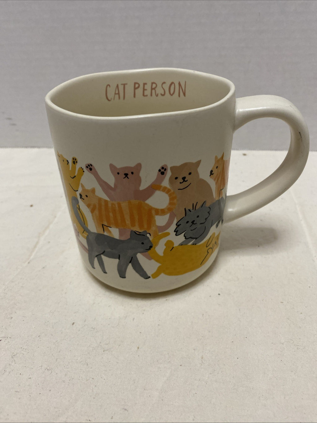 OpalHouse Stoneware Cat Person Coffee Mug All Around Cat Graphics Cup 