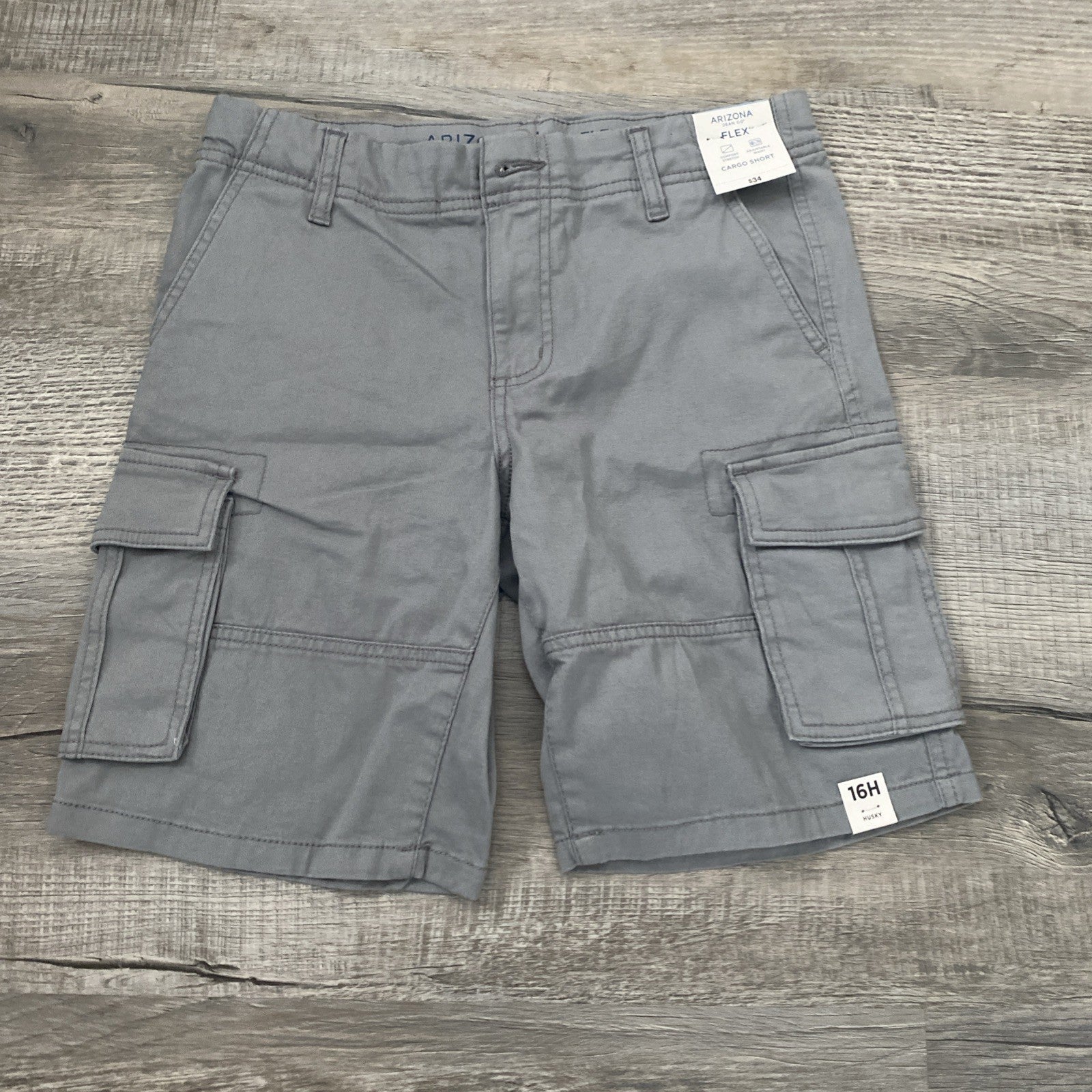 Arizona Jean Company flex cargo shorts 16 husky size gray