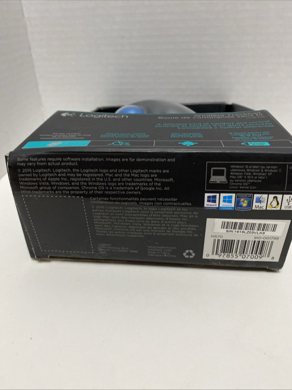 Logitech M570 Wireless Trackball Mouse – Ergonomic Design NEW SEALED 
