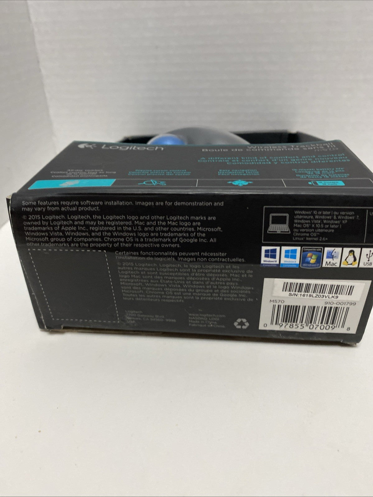 Logitech M570 Wireless Trackball Mouse – Ergonomic Design NEW SEALED 