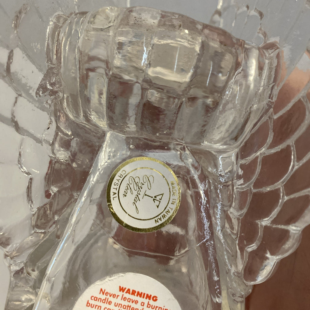 Praying Angel Votive Candleholder Clear Heavy Christmas Home Decorative Shelf
