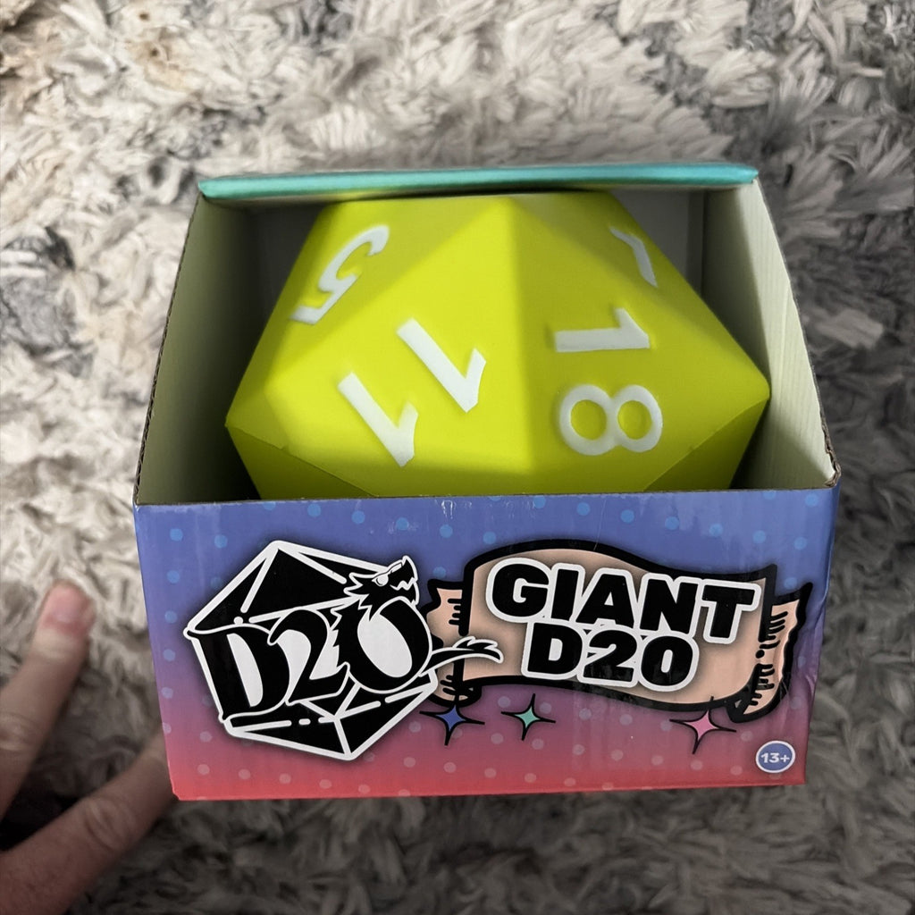 Kess Giant D20 Dice 5.5" Foam Green Foam Critical Hit Dungeons Dragons RPG New