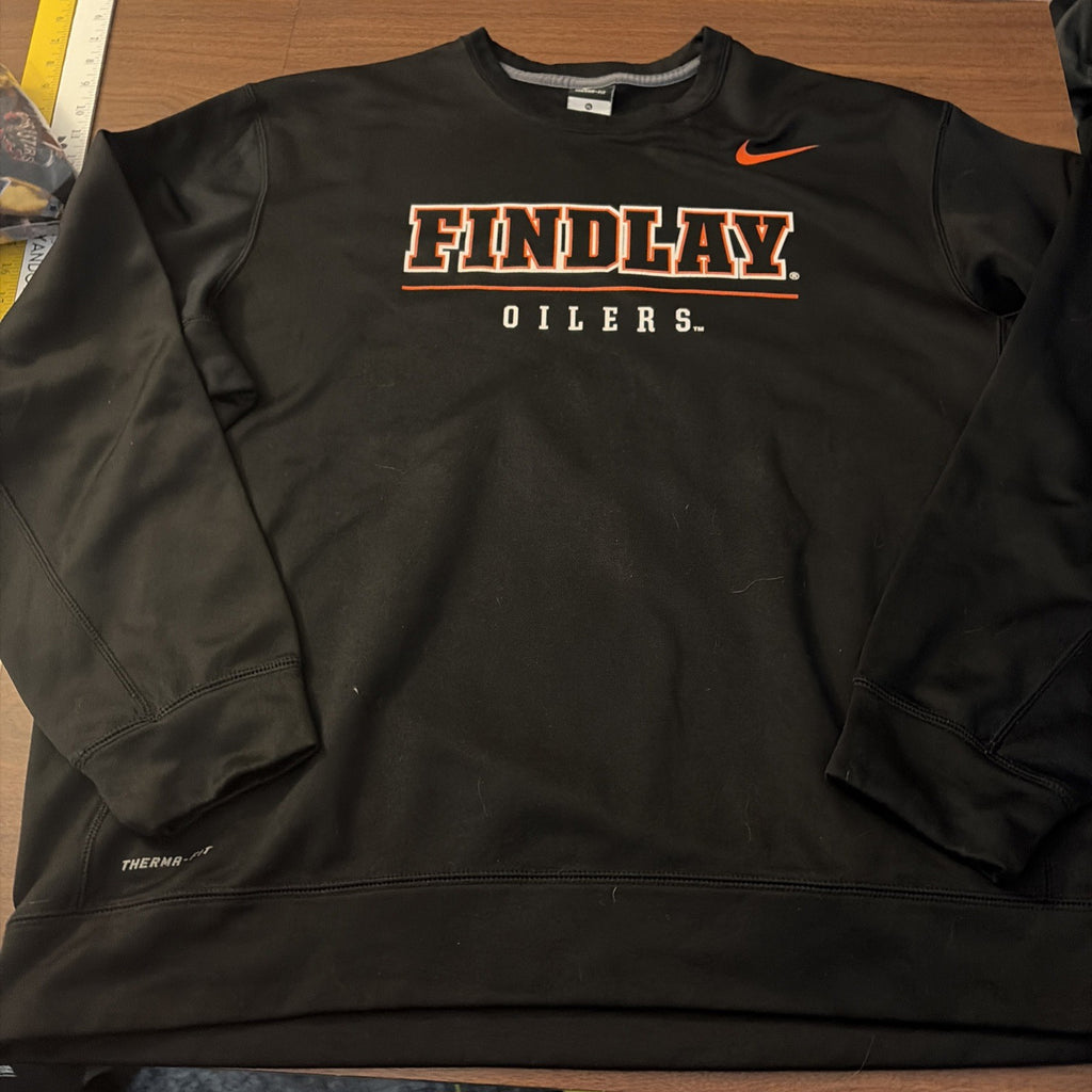 University Of Findlay Oilers Men’s Xl Thermo Fit Nike Sweatshirt Pullover Black