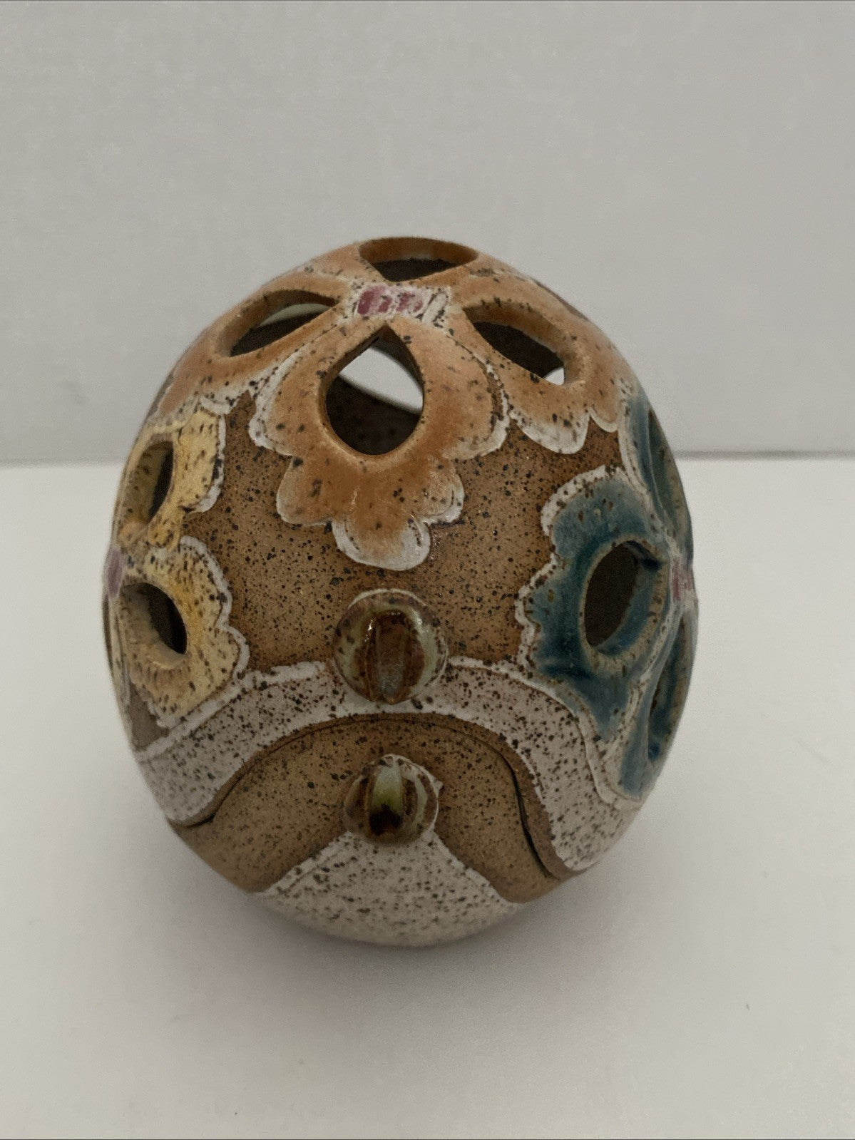 VTG Judy Brater Pottery Tea Light Candle Holder Fairy Light Lamp Lantern Ceramic