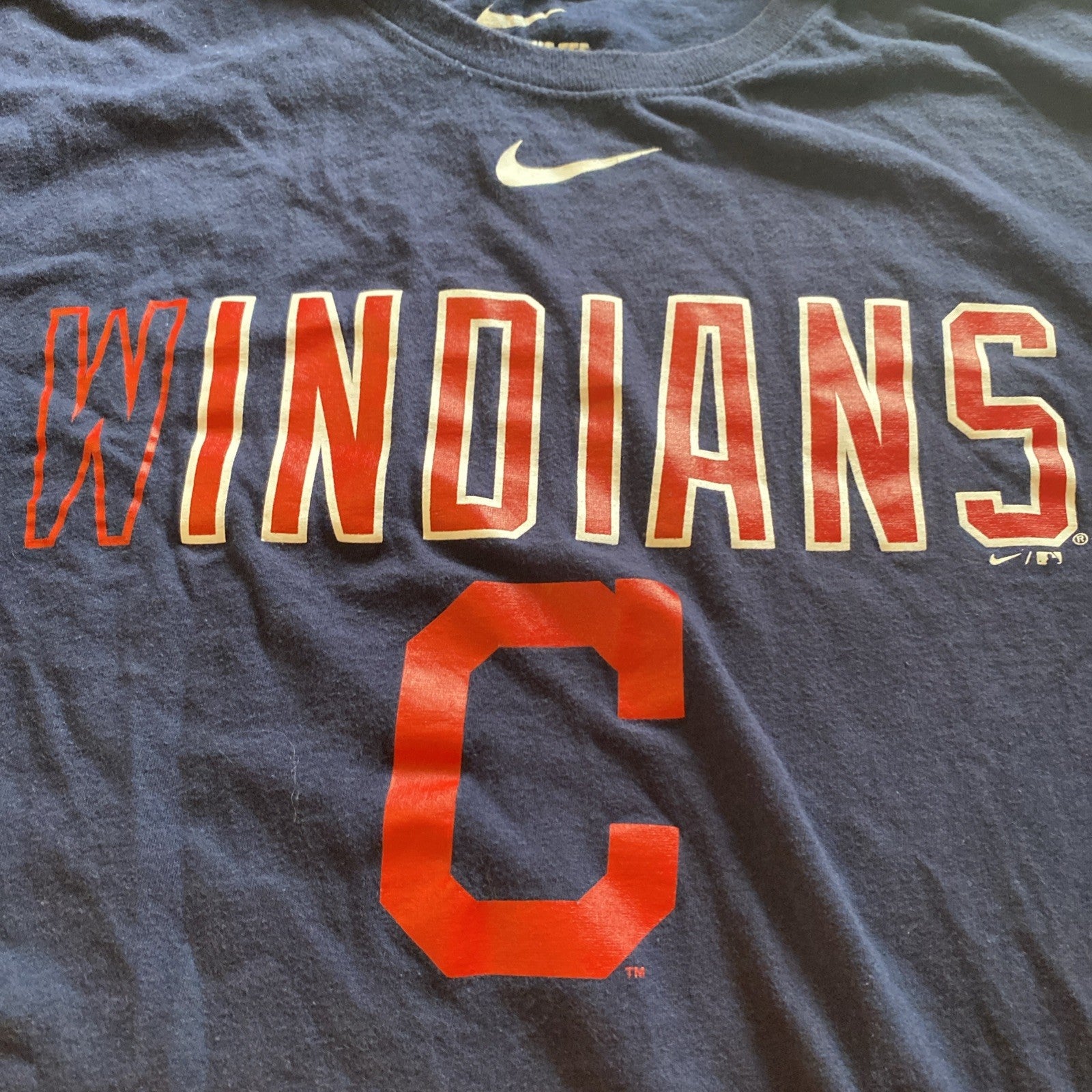 Cleveland Indians Windians Nike Mens Shirt Size Large MLB Athletic Cut Baseball