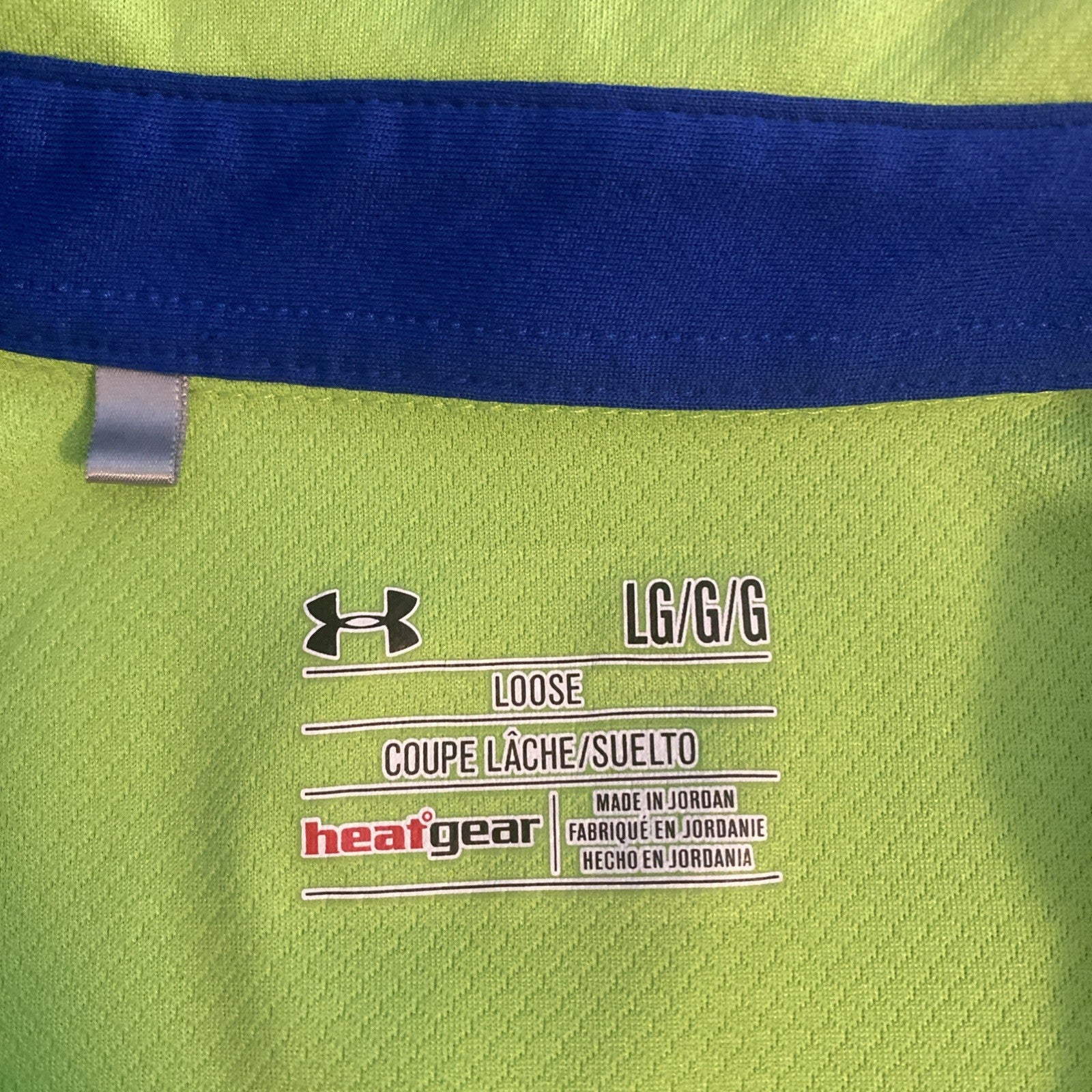 Under Armour heat gear size large men’s polo short sleeve shirt lime green