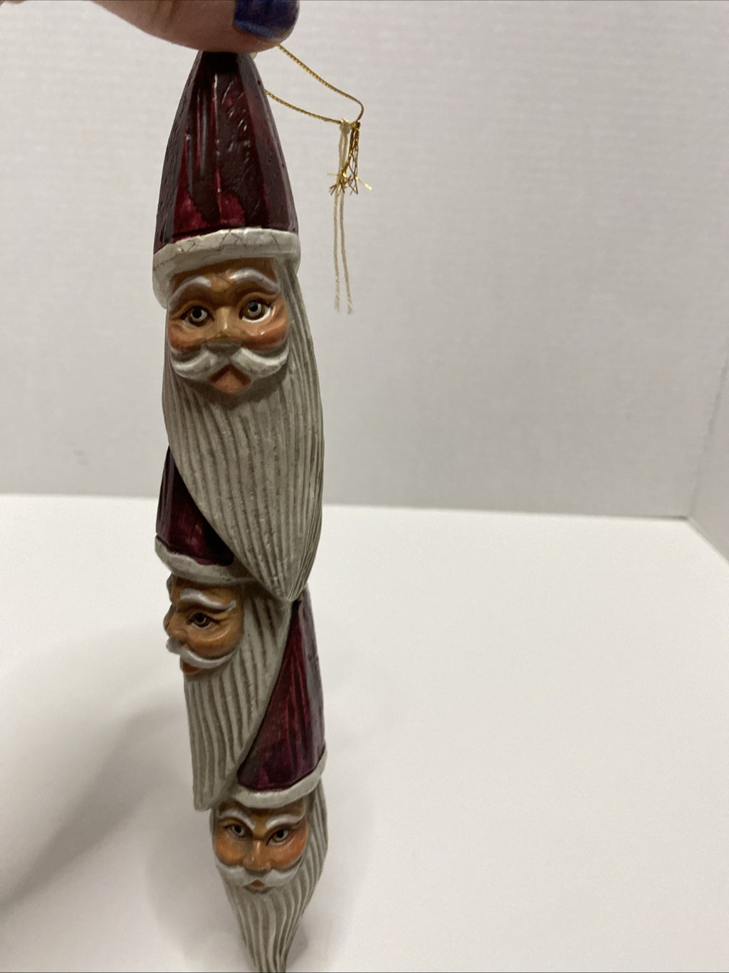Santa totem pole hanging Xmas beard bust unique icicle