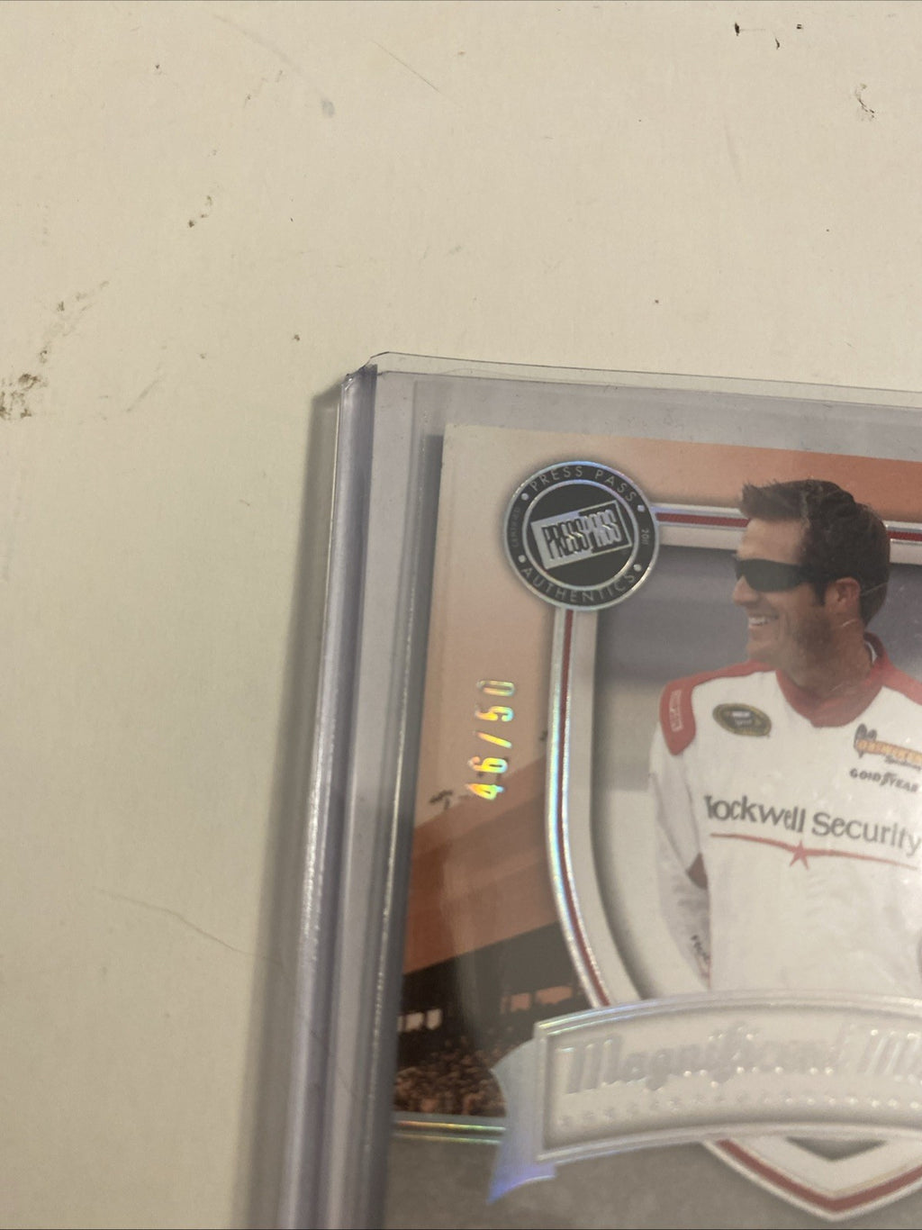 Jj Yeley Press Pass ￼Magnificent Materials Race Used Fire Suit SN: 46/50 2011