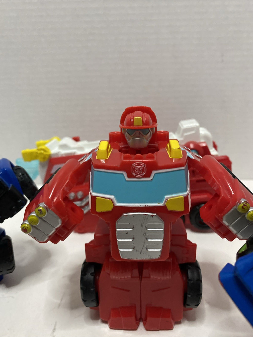 Lot of 4 Hasbro Playskool Heroes Transformers Rescue Bots Figures Optimus Prime