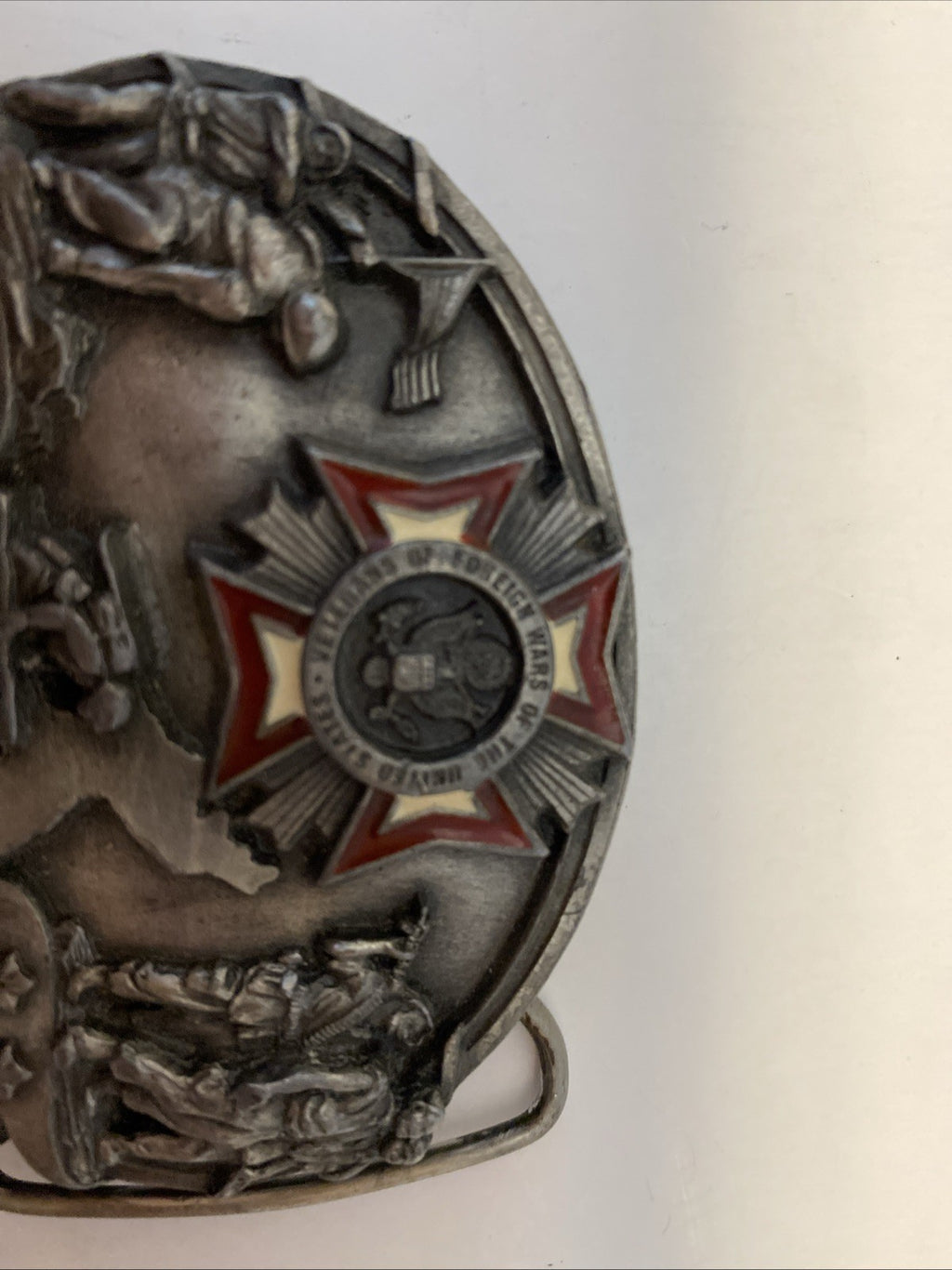 1987 Siskiyou Belt Buckle B71 Honoring All Veterans Of Foreign Wars Members