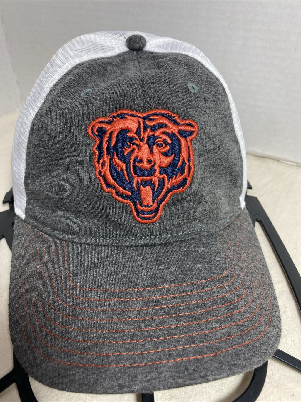 Chicago Bears Fanatics Gray White Trucker Snapback Cap Hat Embroidered Logo
