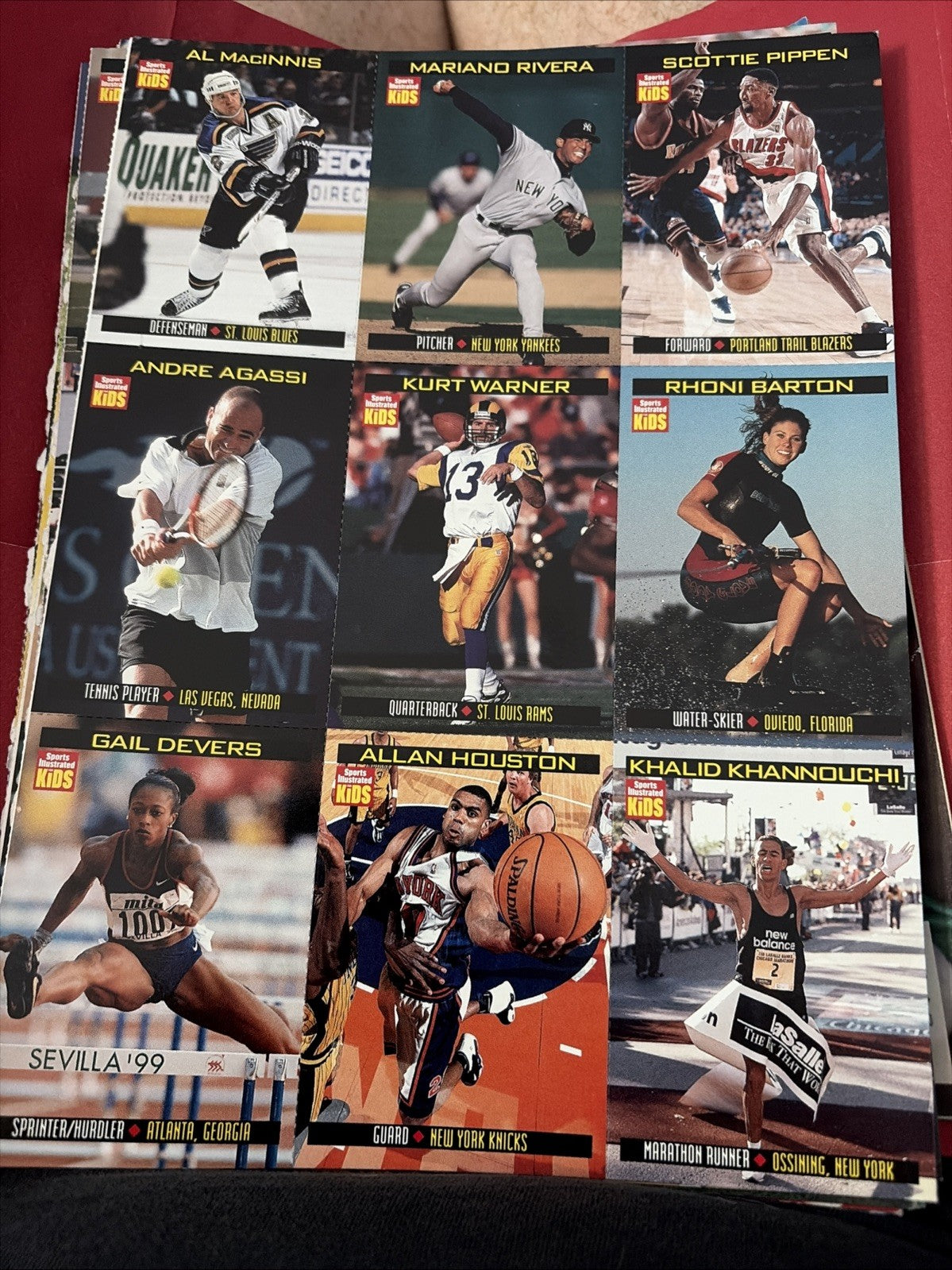 Vintage SI Sports Illustrated Kids Uncut Sheet Cards 883-891 Mariano Rivera