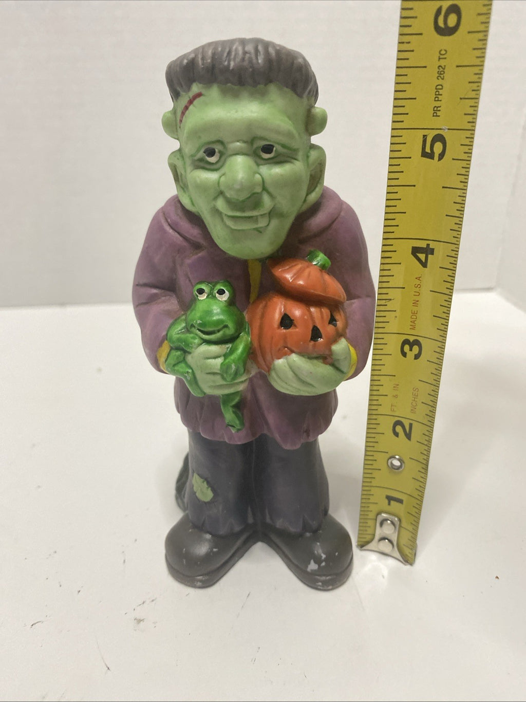 Vintage Fun World Ceramic Creature Frankenstein 6” Candle Holder No Box