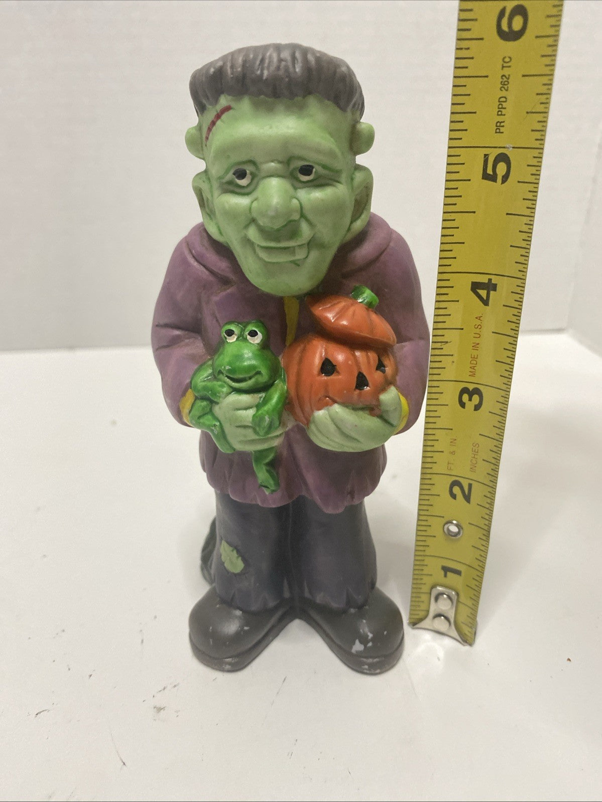 Vintage Fun World Ceramic Creature Frankenstein 6” Candle Holder No Box