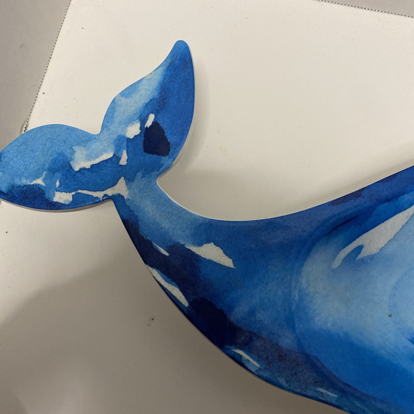 25" Nautica BLUE WHALE MELAMINE SERVING DISH. 21" long. HEAVY.   SUPER NICE!