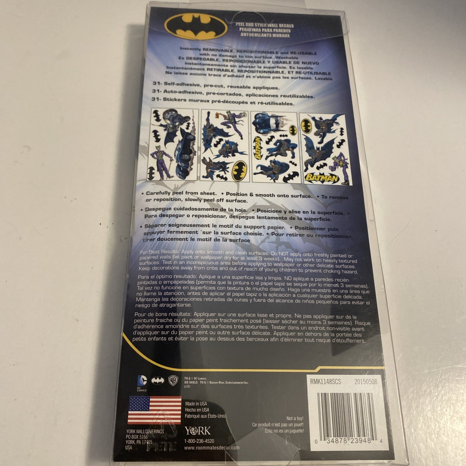 BATMAN GOTHAM 31 Big Removable Vinyl Wall Decals BATMOBILE Room Decor Stickers