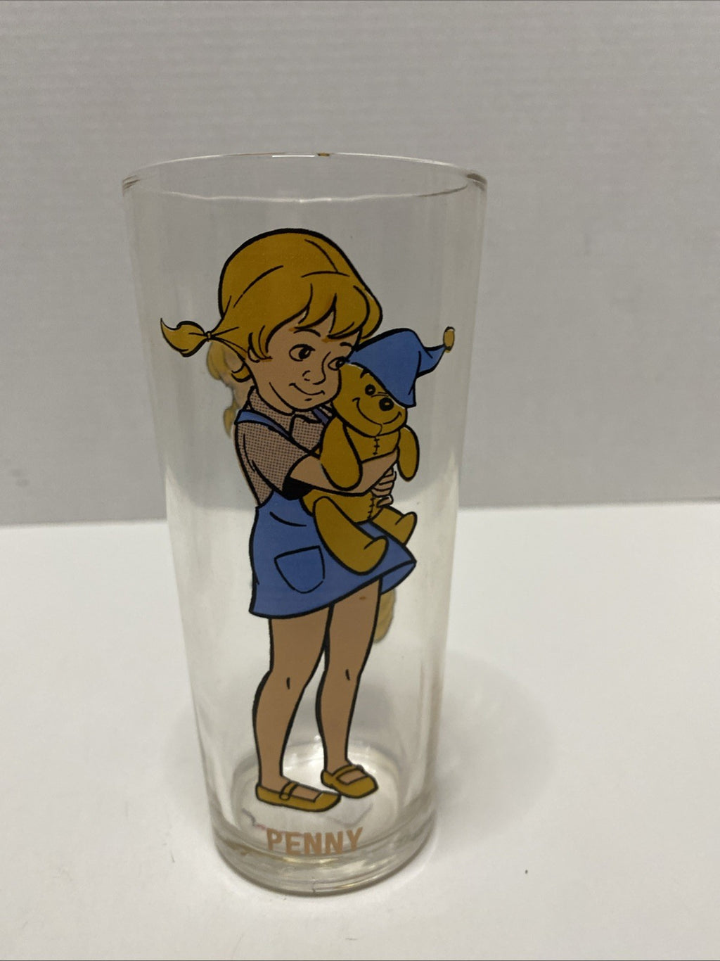 Walt Disney Penny 1977 The Rescuers Pepsi 6 in Drinking Glass White Letters