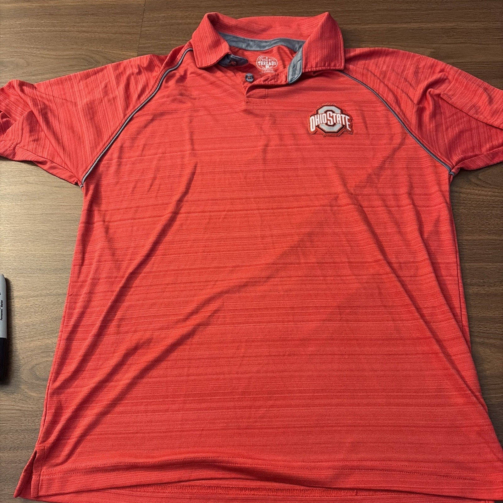 Rivalry Threads Men’s Medium Ohio State University Buckeye Polo Shirt Short Slee