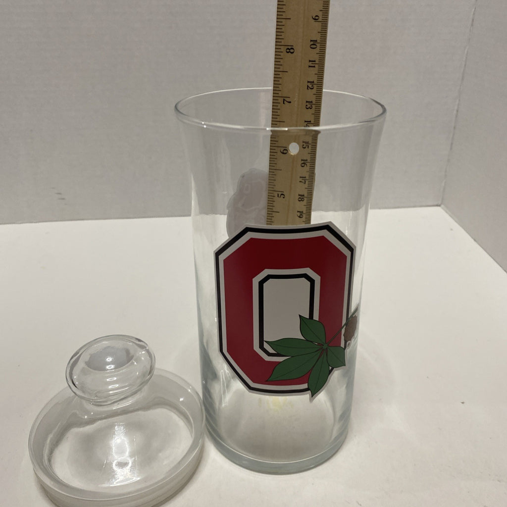Ohio Buckeyes Clear Glass Canister With Lid