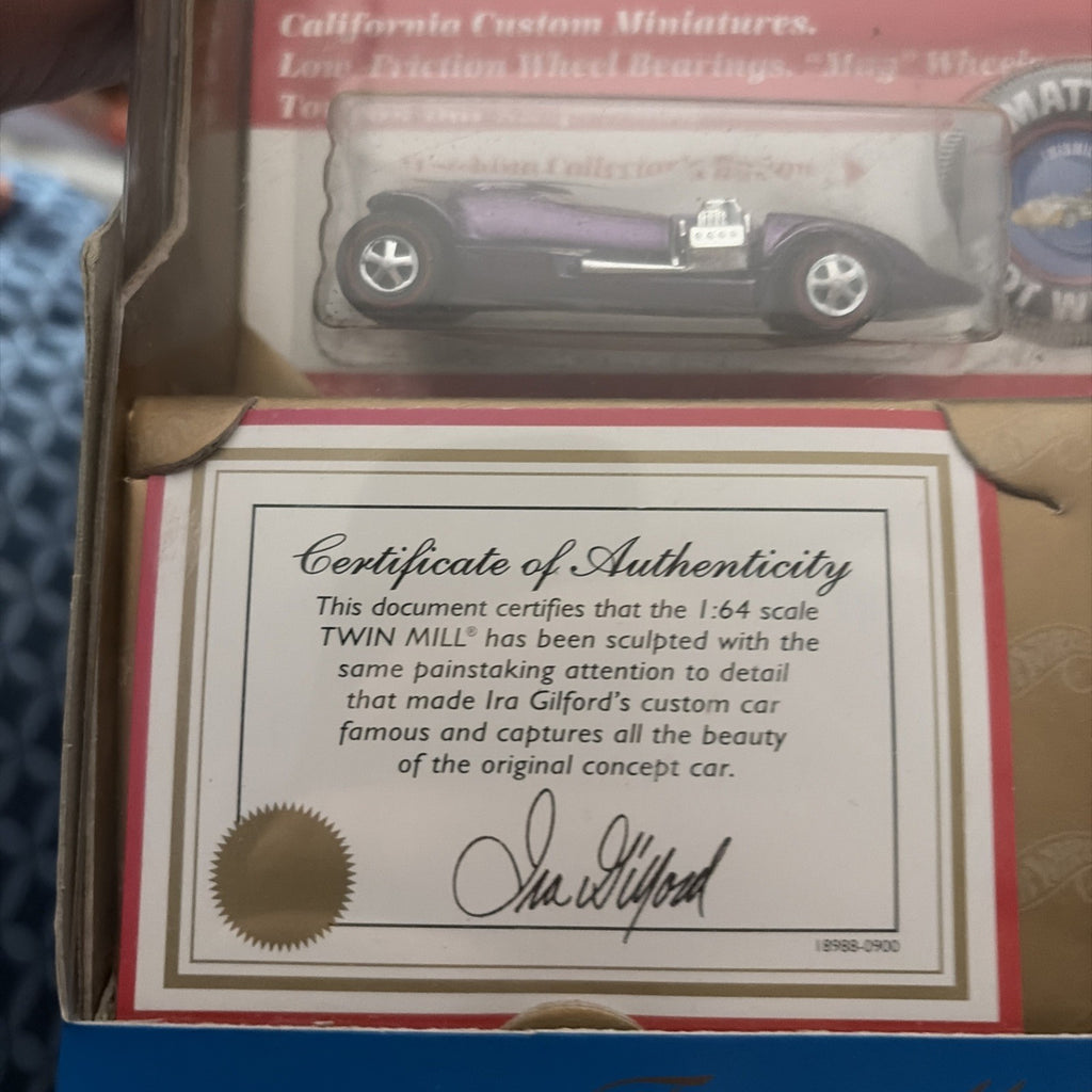 1:64 HW 30 Years 1969 Authentic Commemorative Replica Twinmill w/COA & Pin New
