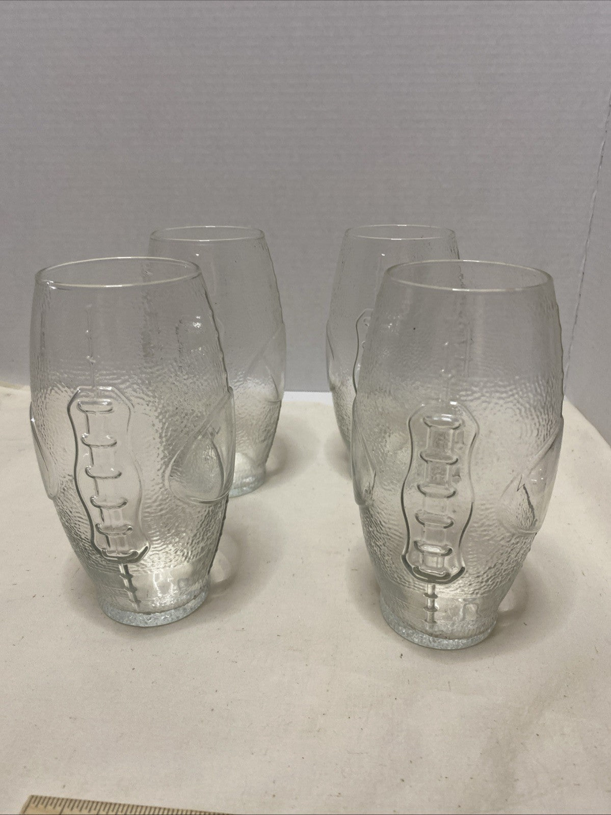 Football Shaped Textured Tumbler Glasses Set Of 4