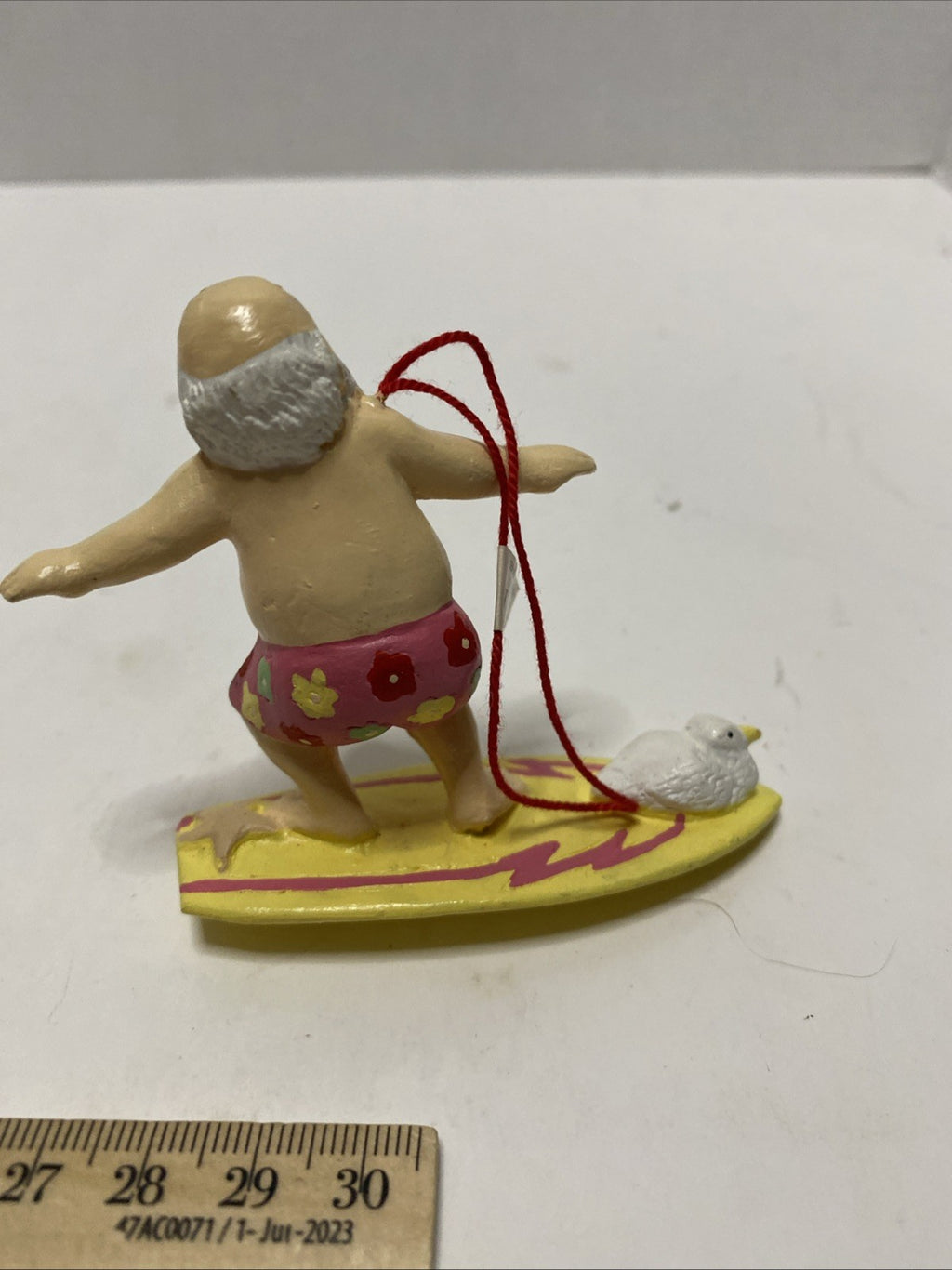 Santa Claus Surfing Christmas Ornament Tropical Holiday Surf Board