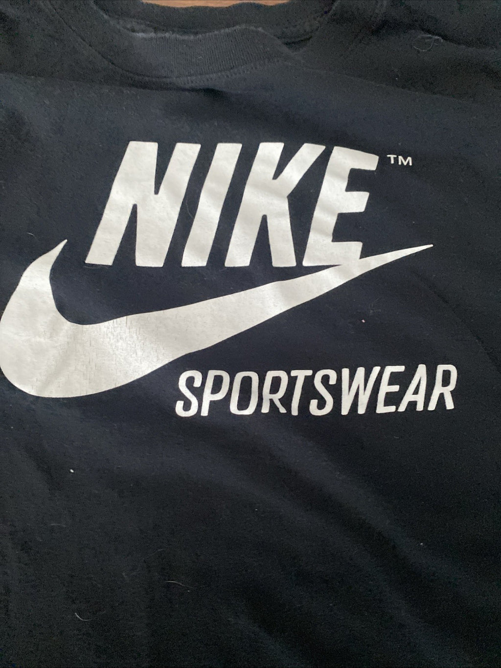 Nike Mens T-Shirt Size M Black Short Sleeve Swoosh Sportswear Free Shipping