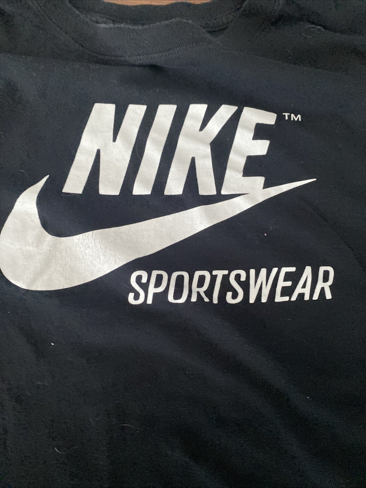 Nike Mens T-Shirt Size M Black Short Sleeve Swoosh Sportswear Free Shipping