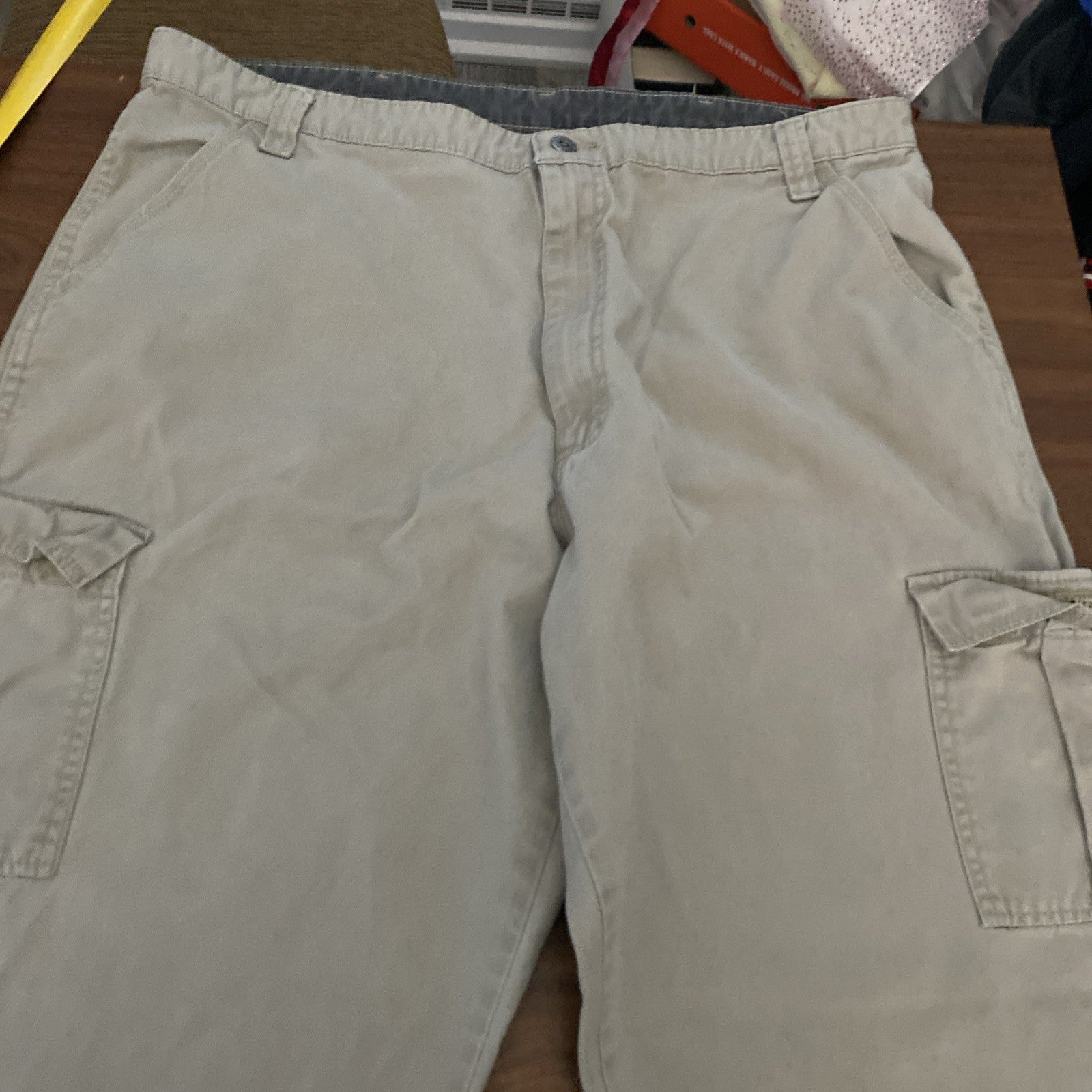 Wrangler Men’s Beige Cargo Pants Khaki 40X30 Outdoor Free Shipping