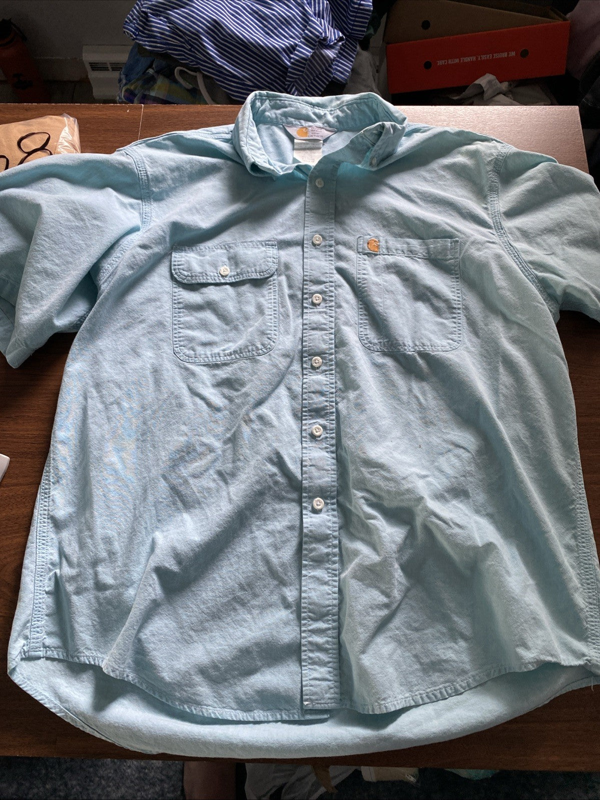Carhartt Rugged oudoor wear extra large short sleeve button up dress shirt