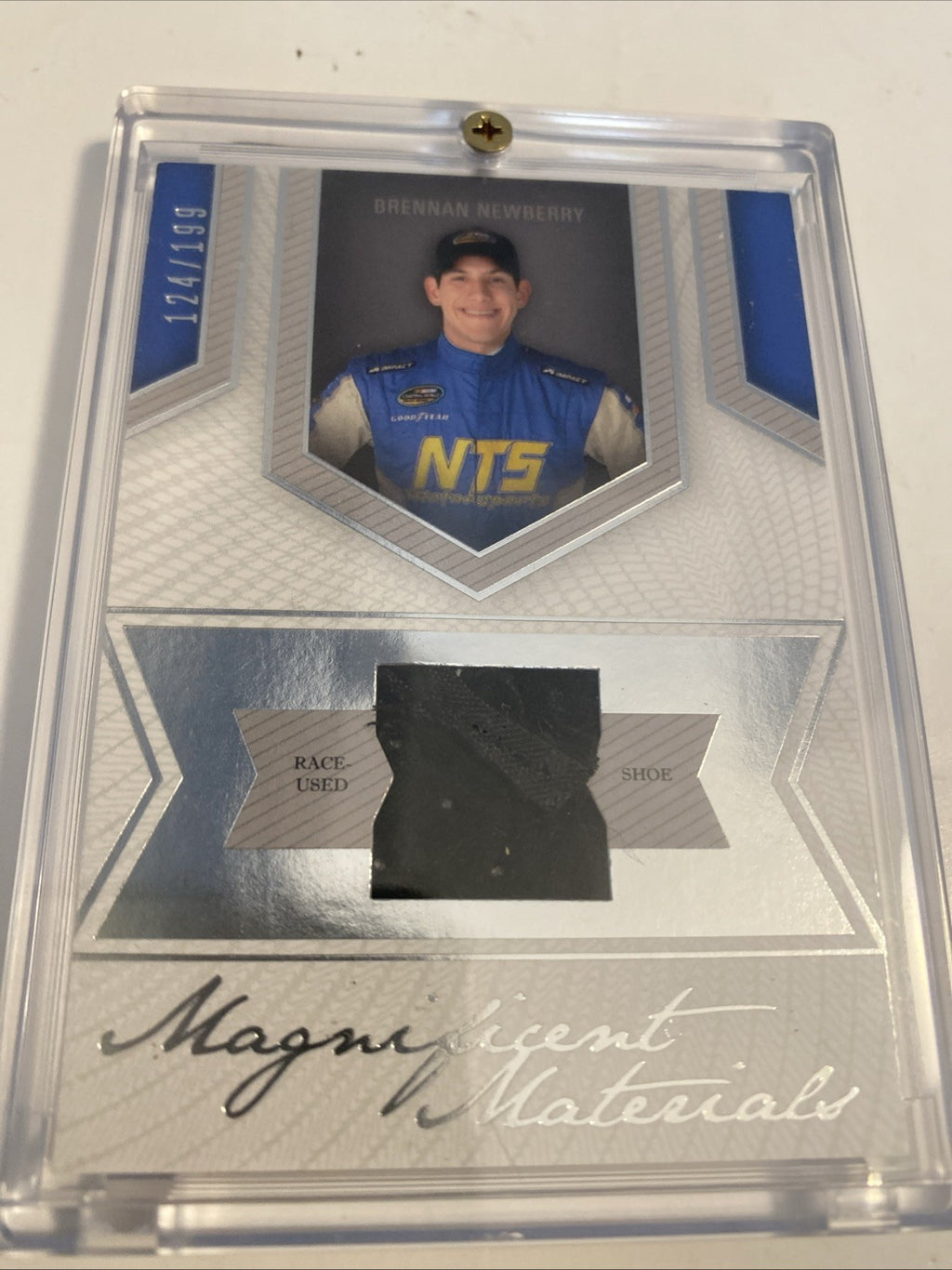 Brennan Newberry Press Pass Magnificent Materials 2013 Card MM-BN Race-Used Shoe