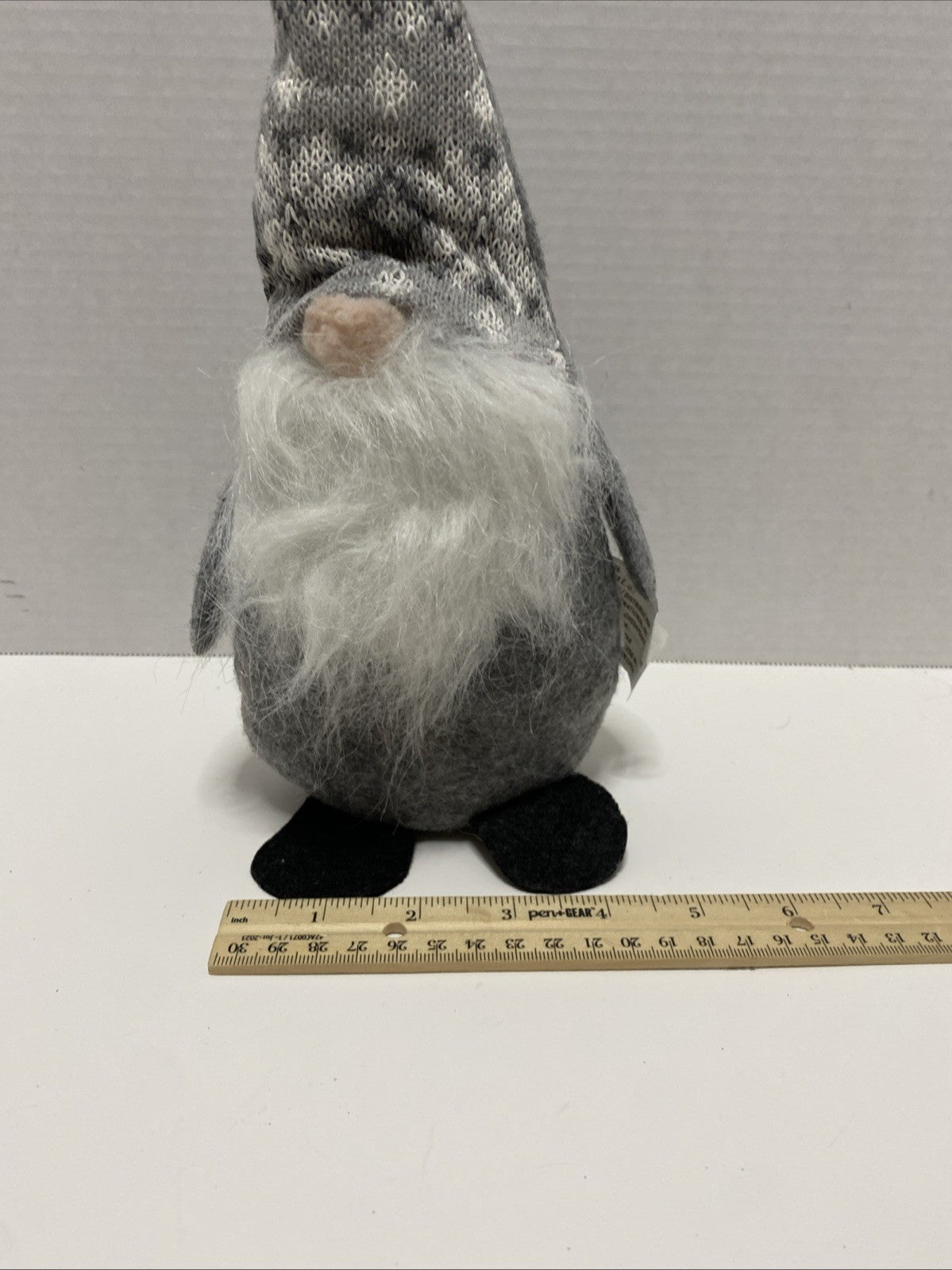 Christmas 14” Gnome Grey/White Weighted Base