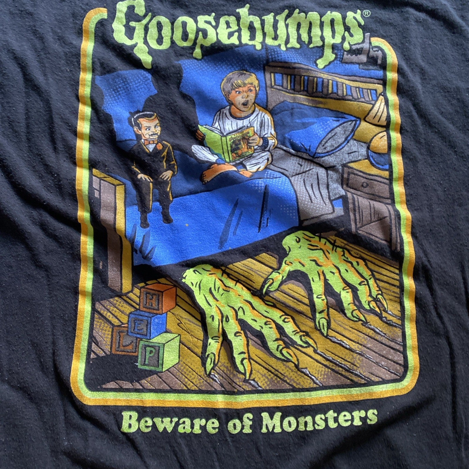 Goosebumps Beware Of Monsters Black Short Sleeve Graphic T Shirt Size XL