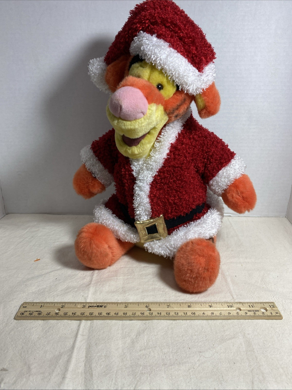 Disney Store 12” Holiday Tigger Plush Christmas Santa Outfit Winter