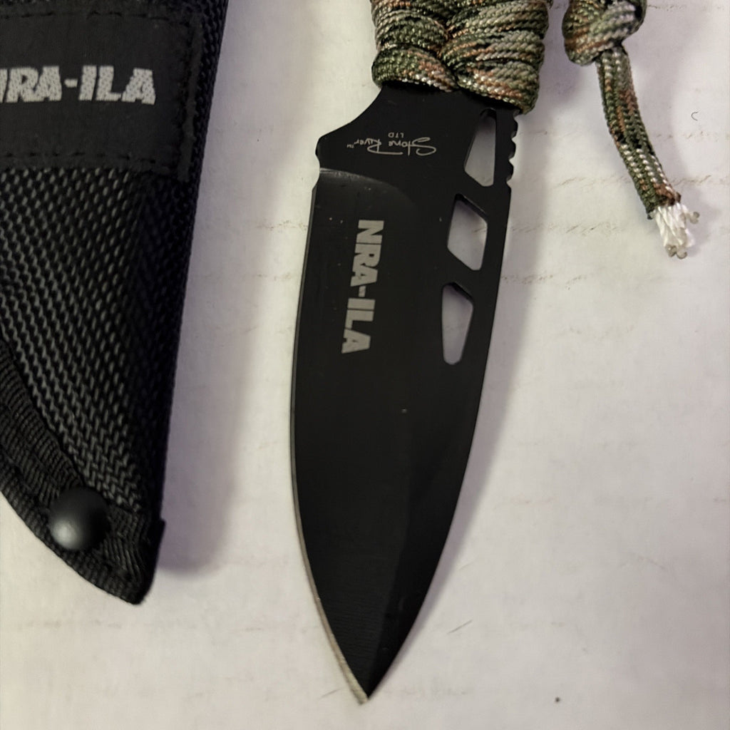 NRA-ILA Stone River Paracord Handle Fixed Blade Tactical Knife with Sheath
