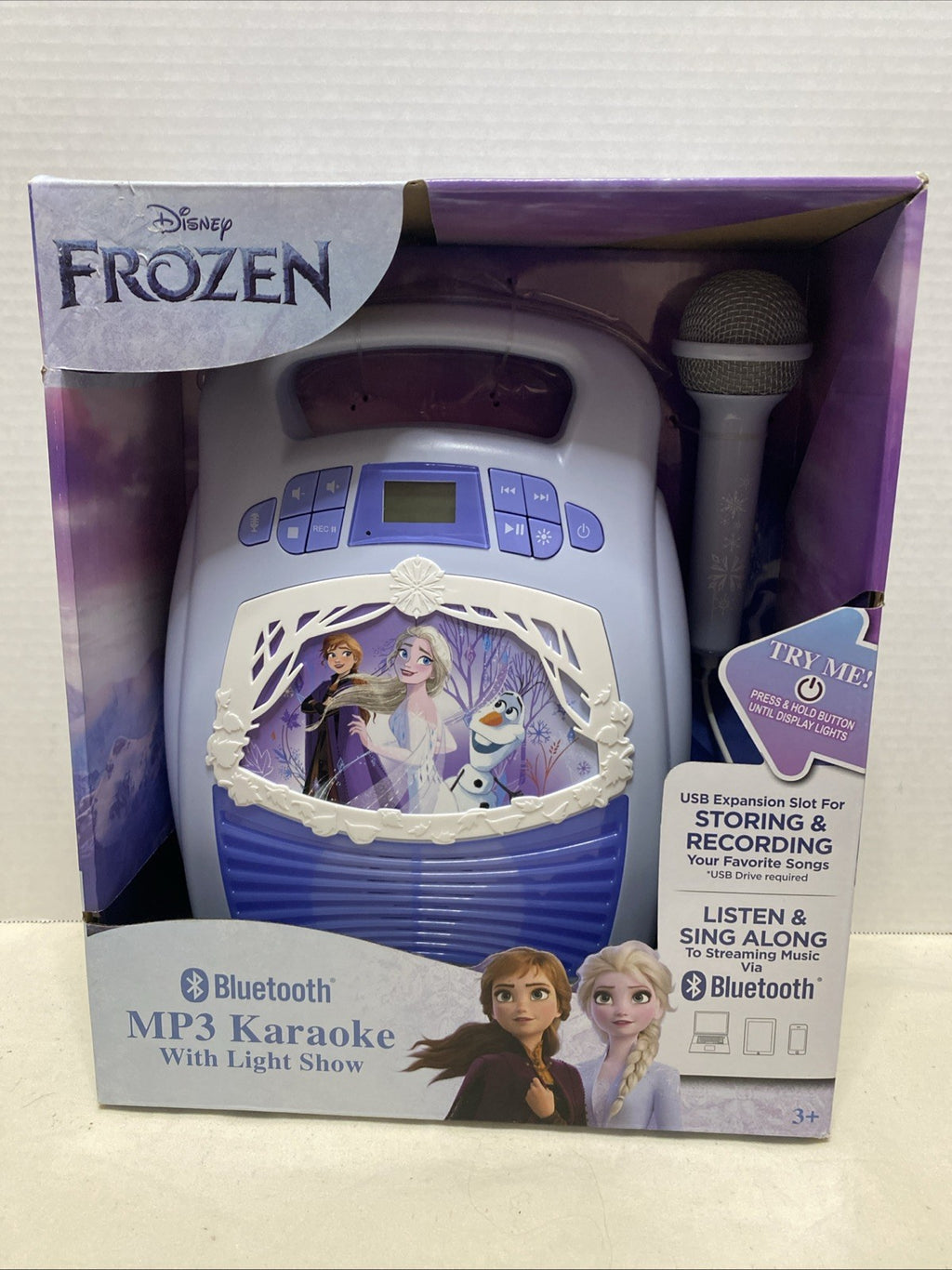 Disney Frozen MP3 Bluetooth Karaoke with Light Show & Microphone - Brand New