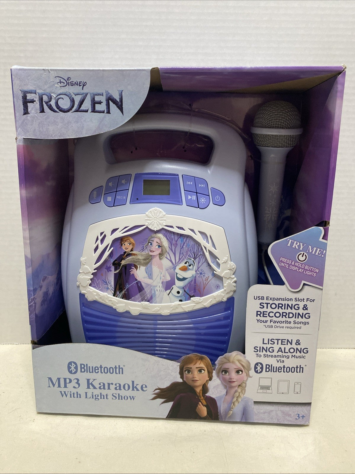 Disney Frozen MP3 Bluetooth Karaoke with Light Show & Microphone - Brand New