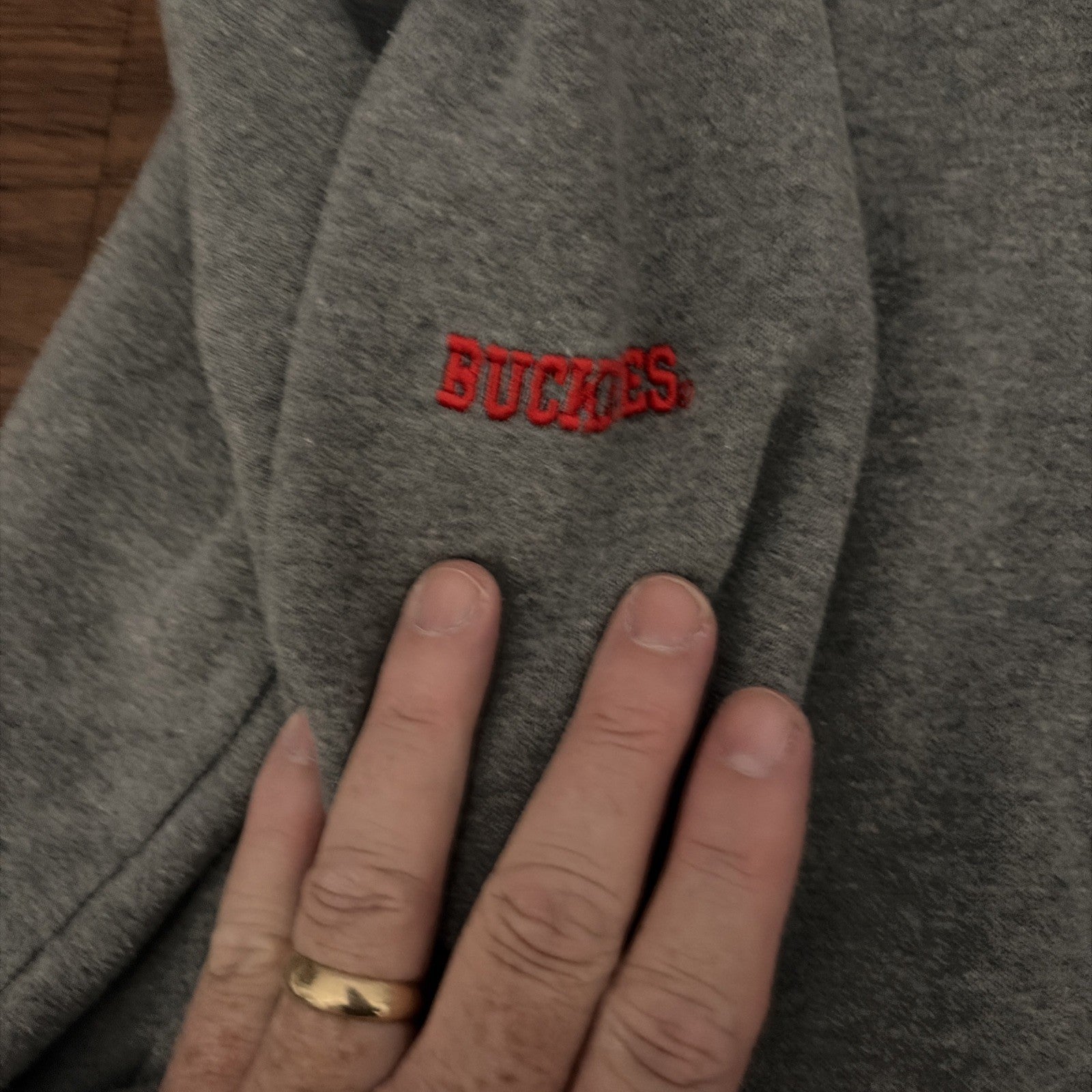 Ohio State University Buckeyes Pullover Hoodie Grey Size XL