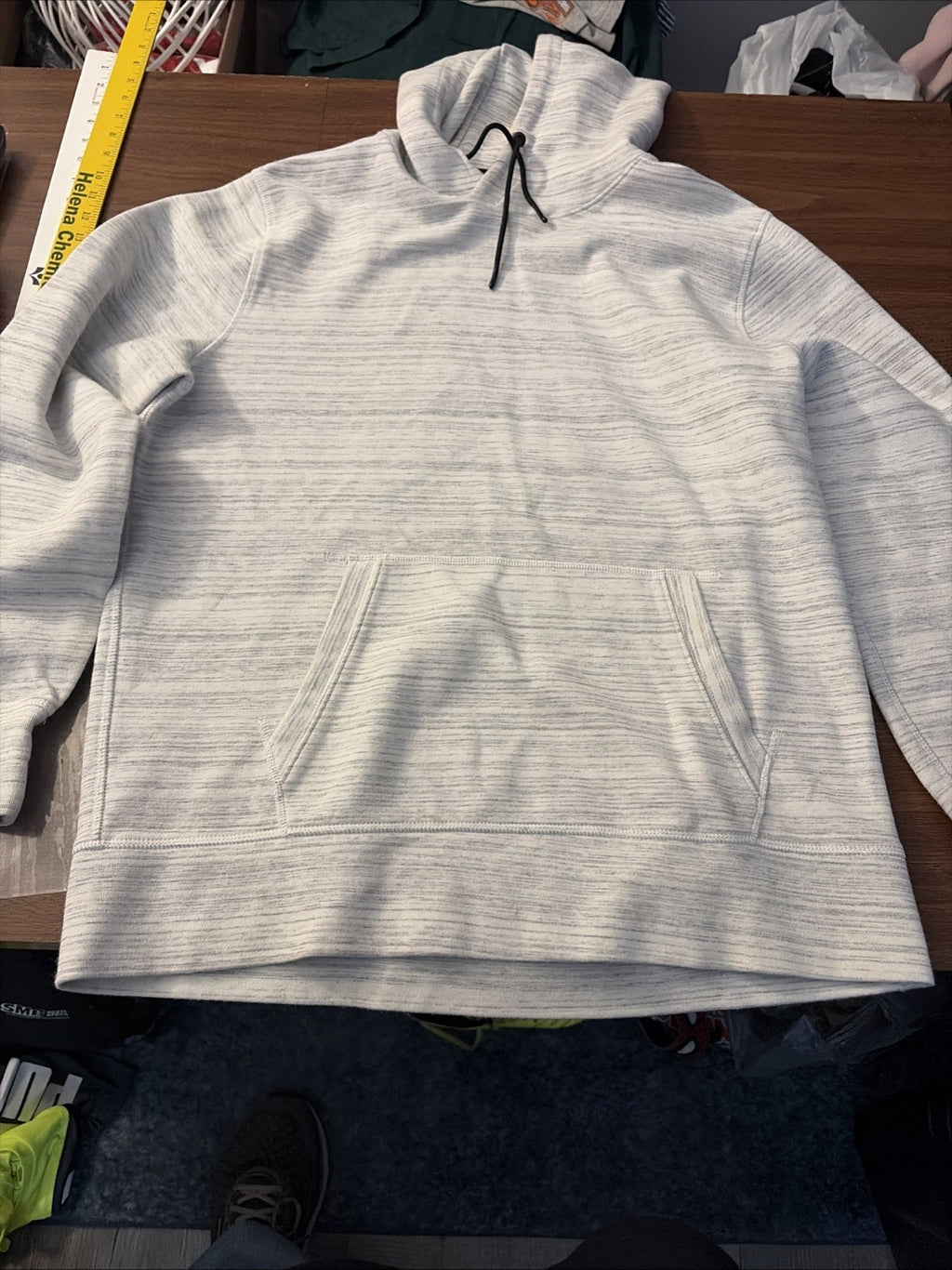 American Eagle Large Hoodie Pullover Sweatshirt Long Sleeve White And Gray