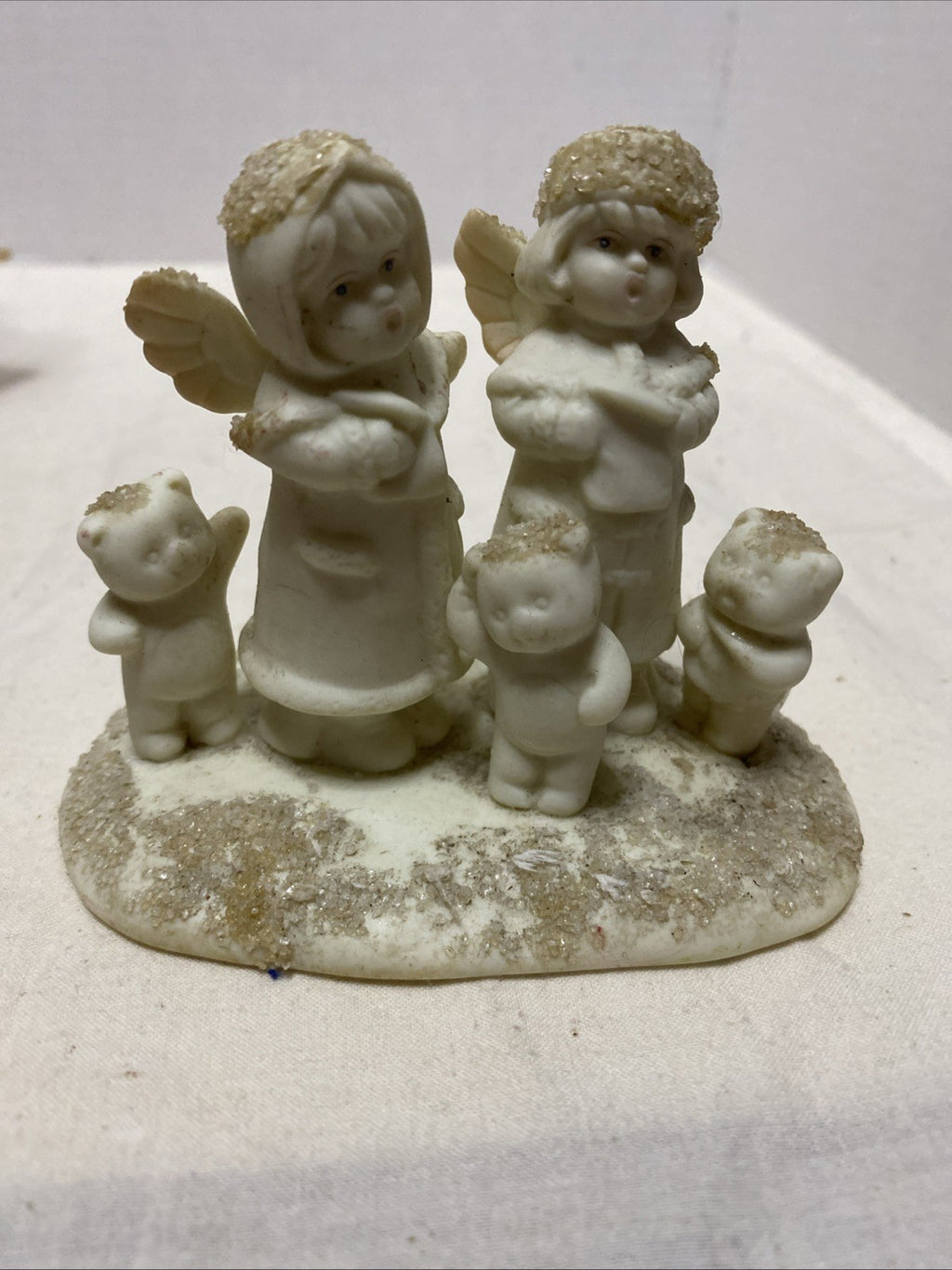 Little Miracles  Angels Singing with Bears - Porcelain Russ Berrie # 35759