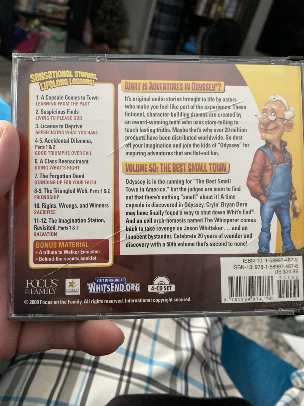 THE BEST SMALL TOWN Adventures in Odyssey #50 4 Audio CDs New/ rear case crack