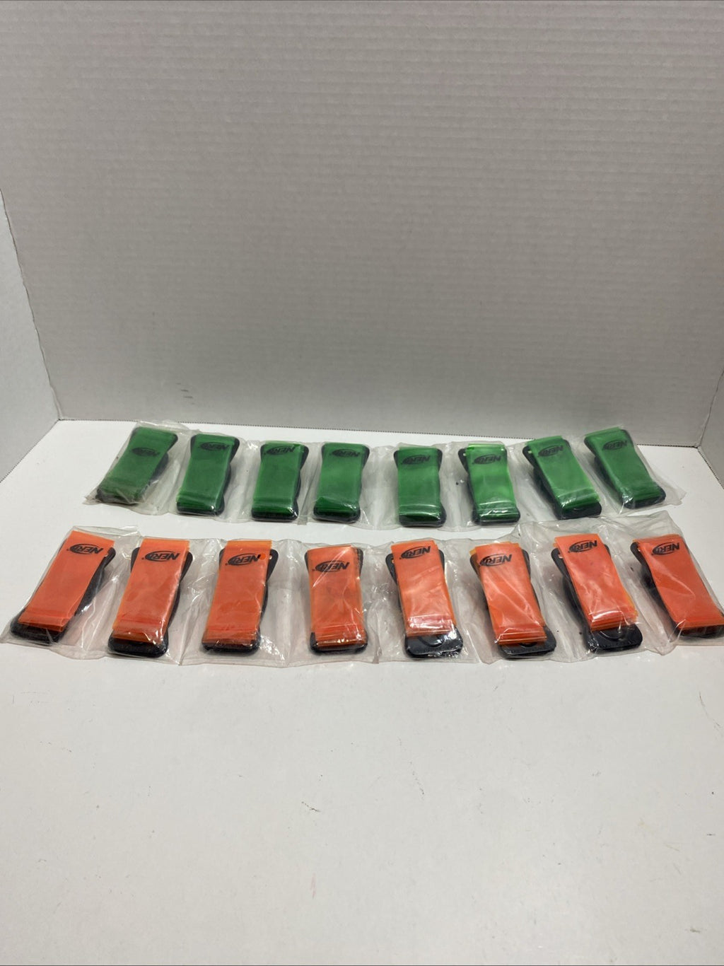 NERF Flag Football Clip On Flags Lot of (16) 8 Orange/ 8 Green NEW/SEALED