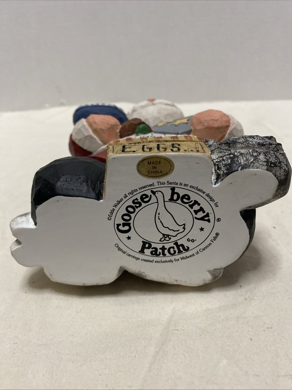 1999 Baking Santa Eddie Walker Goose Berry Patch Limited Resin Folk Art Figure